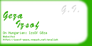 geza izsof business card