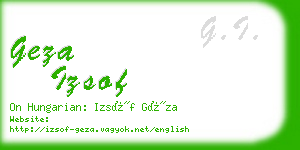 geza izsof business card